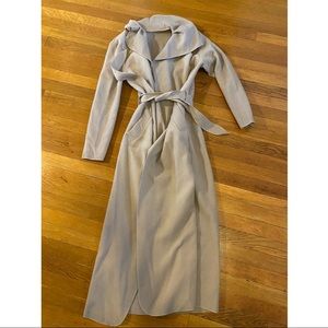 Coat beige wrap maxi cardigan coatigan S M BooHoo jacket belted trench